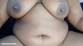 Ebony BBW Moans to Hairy Pussy Orgasm!