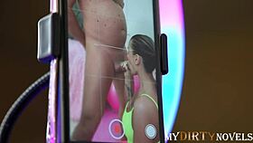 Hey bride, your big tits bounce wild in doggystyle creampie after workout