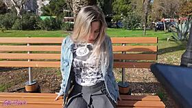 vibrator buzzes deep in my pussy on our romantic walk