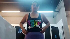 gym workout turns teasing without panties adventure