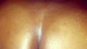 Ebony Cougar Secretly Worships Oiled Black Cock