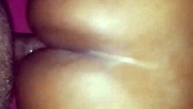 Ebony Cougar Secretly Worships Oiled Black Cock