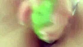 mmm watch me shove banana deep in my colombian pussy till it squirts wild