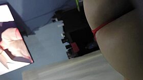 Cute babe in lingerie begs for outdoor flashing favor