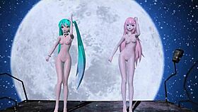 hatsune miku and luka perform world end dancehall nude mod
