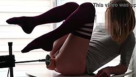 i love slamming this anal dildo deep on the fucking machine