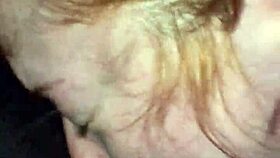 natasha's in the garage now, sucking cock like the dirty redhead slut she is