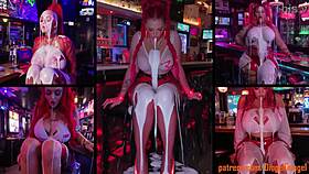 Whoa, full clothed redhead drenched in cum from messy creampie and shots