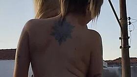 curvy brazilian girls flash tits and kiss passionately during photo shoot