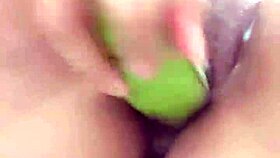 mmm watch me shove banana deep in my colombian pussy till it squirts wild