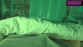 horny milf sneaks into shared bed on vacation for passionate cowgirl ride