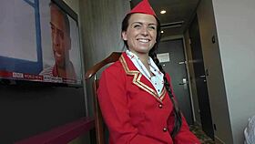 big butt hostess natalee bounces on huge bbc in uniform pov