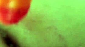 Chubby Brunette Gapes Ass on Rainbow Dildo Deep
