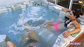 jamie litton vicky curvy brunette coeds hot tub handjob deepthroat tease action