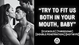 Hubby shares wife for double blowjob creampie, he explodes everywhere?