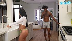 tattooed latina's big ass endures bbc pounding from stud