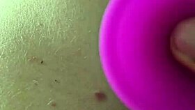 Chubby Brunette Gapes Ass on Rainbow Dildo Deep