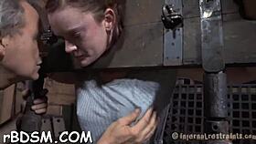 Boxed Brunette Slave Suffers Intense BDSM Toy Torment
