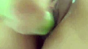 mmm watch me shove banana deep in my colombian pussy till it squirts wild