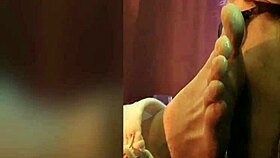 Worship that mans sweaty feet licking every toe desperately!