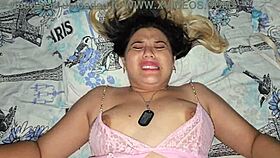 He pounds the nympho whore bitch hard with cock