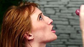 Horny fuck doll takes bukkake facial and swallows jizz! 💦😈