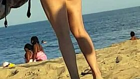 look at this skinny beach bitch caught candid with her ass out again