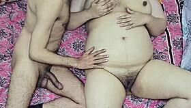 pakistani bbw's fat ass takes bareback anal in side pose with monster cock moans