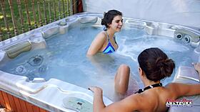 jamie litton vicky curvy brunette coeds hot tub handjob deepthroat tease action