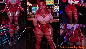 Whoa, full clothed redhead drenched in cum from messy creampie and shots