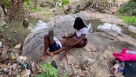 Streams of joy as this bbw girlfriend screams getting dicked hard outdoors by friend.