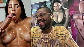 curvy goth slut teases cum-covered cock before cowgirl ride