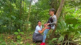 mexican student sneaks outdoor fuck in uniform after class 😈 public amateur teen sex