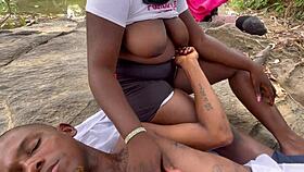 Streams of joy as this bbw girlfriend screams getting dicked hard outdoors by friend.