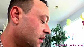 inked prodomme milf straps fucks missionary then rims submissive ass