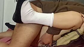 College girl heads home after classes