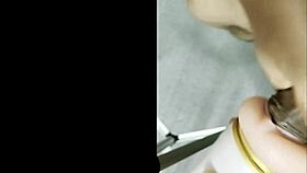 He grips the fleshlight tight, pounding it relentlessly in extreme jerking frenzy.