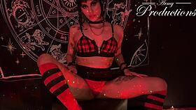 goth girl performs sexy ritual with boyfriend