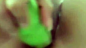 mmm watch me shove banana deep in my colombian pussy till it squirts wild