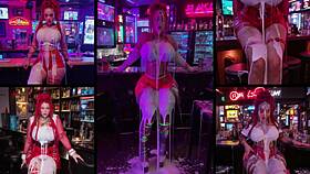 Whoa, full clothed redhead drenched in cum from messy creampie and shots