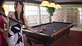 Shaved milf in lingerie rides cock teasing her big tits seductively