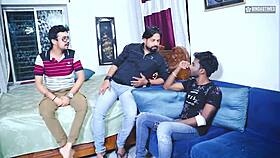 This desi cutie turns sex doll for a wild gangbang with face cumshots everywhere.