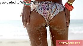 beach hottie poses sexy in bikini with binaural audio