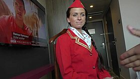 big butt hostess natalee bounces on huge bbc in uniform pov