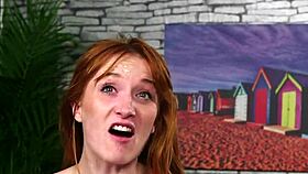 Horny fuck doll takes bukkake facial and swallows jizz! 💦😈