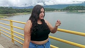 Abandoned curvy ebony bride helped by stranger ends in rough hardcore sex