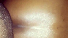 Ebony Cougar Secretly Worships Oiled Black Cock