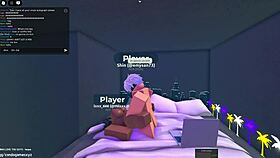 egyptian babe fucks wildly in roblox condo game