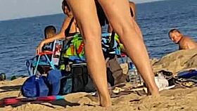 look at this skinny beach bitch caught candid with her ass out again