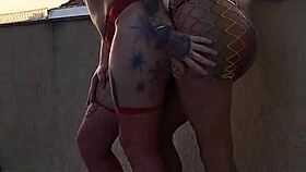 curvy brazilian girls flash tits and kiss passionately during photo shoot